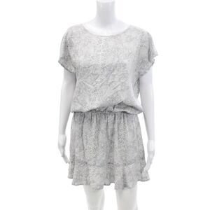 Soft Joie Womens Short Sleeve Scoop Neck Snakeskin Printed Dress Gray Medium